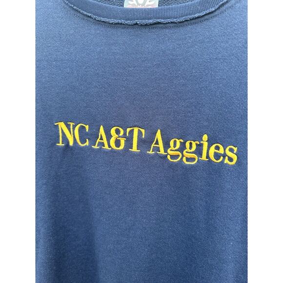 Free People Movement x Summer Class NC A&T Aggie Boxy Crop Top Crewneck XS Navy - Picture 4 of 11